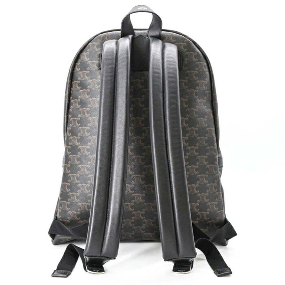 Celine Triomphe Medium Backpack, Black/Brown, 188… - image 3